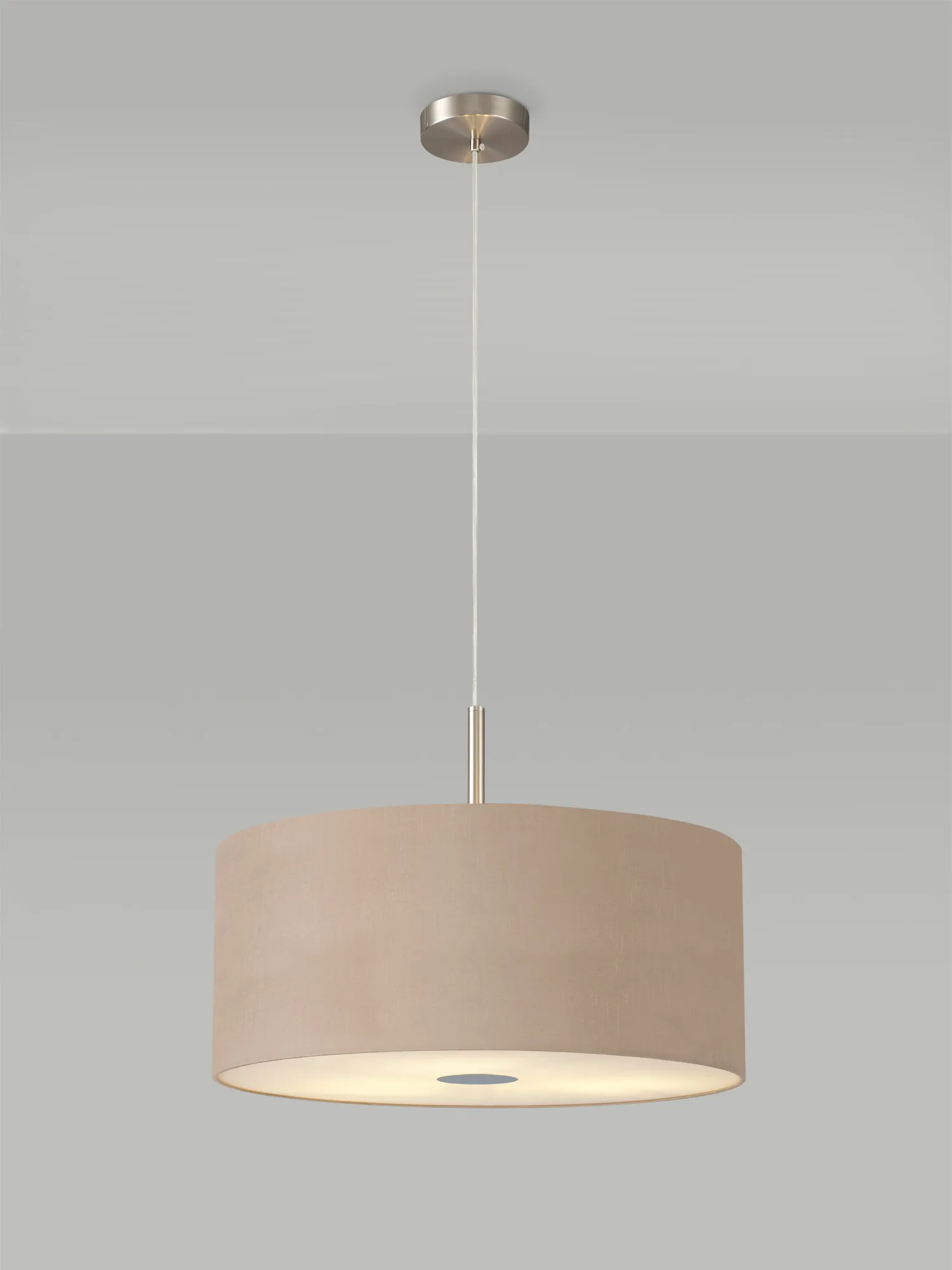 Baymont 50cm 3 Light Pendant Satin Nickel, Antique Gold/Ruby, Frosted Diffuser DK0452  Deco Baymont SN AG